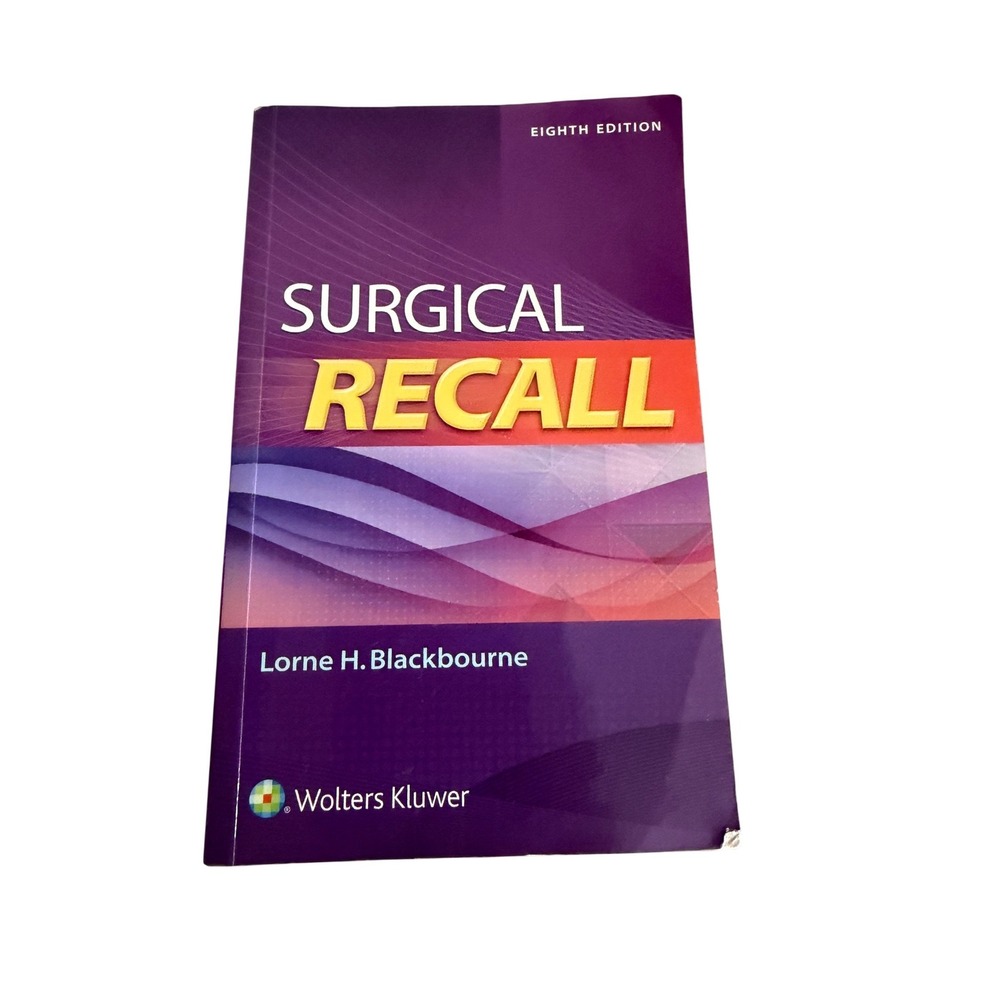 Wolters Kluwer Surgical Recall 8th Edition Lorne Blackbourne  Paper Back
